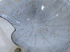 Blue & White Murano Glass Bowl with Copper Aventurine by Fratelli Toso