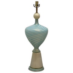 Blue & White Murano Glass Table Lamp