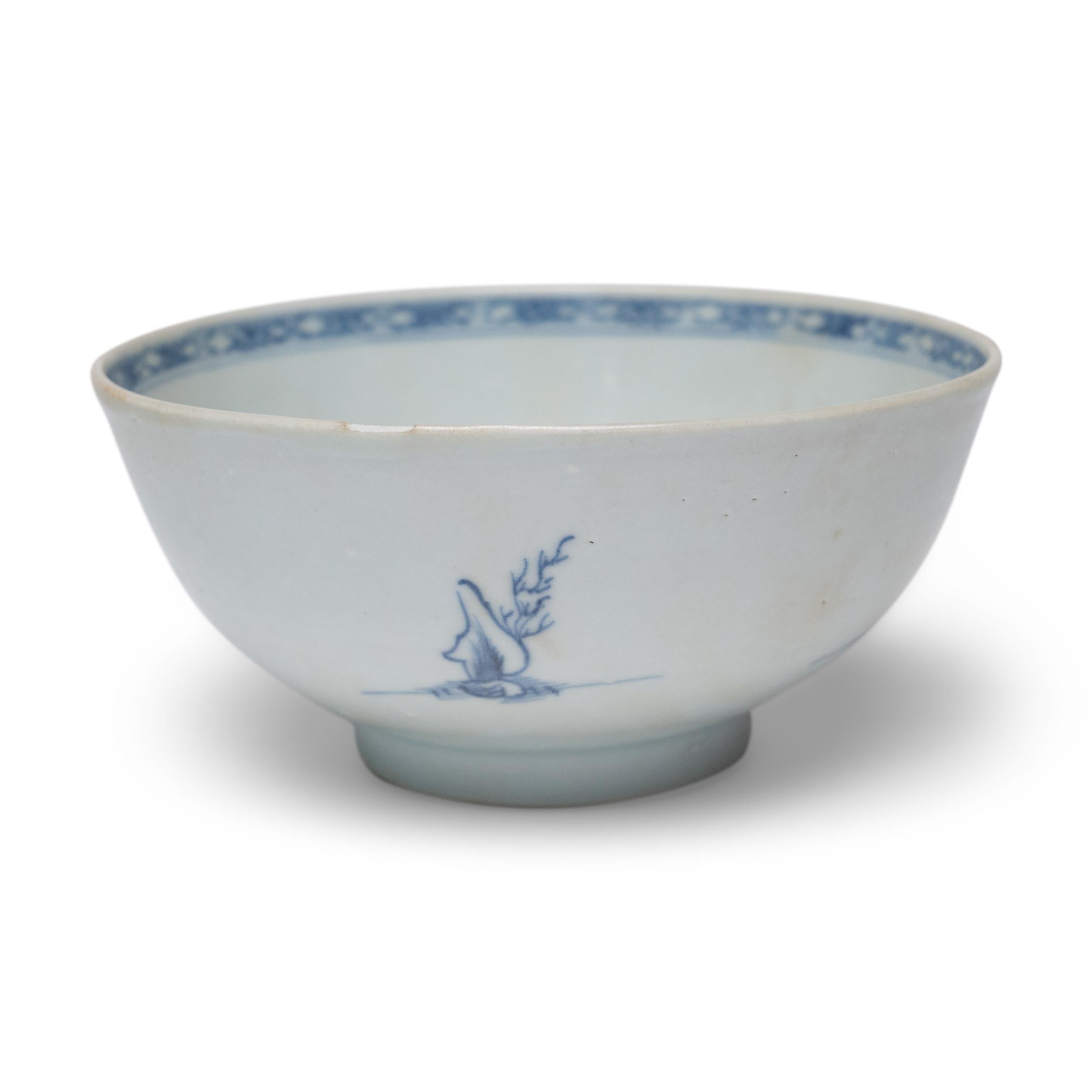Qing Bol bleu et blanc à l'effigie de la cargaison de Nankin, C.I.C. 1750 en vente