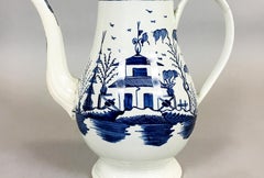 Blue and White Pearlware 18th century Coffee Pot, 1785