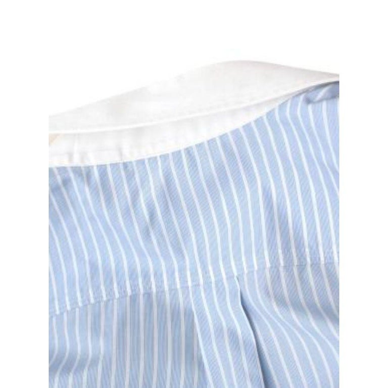 The Duchess Puffed Sleeves Shirt In Powder Blue Stripes main image 0