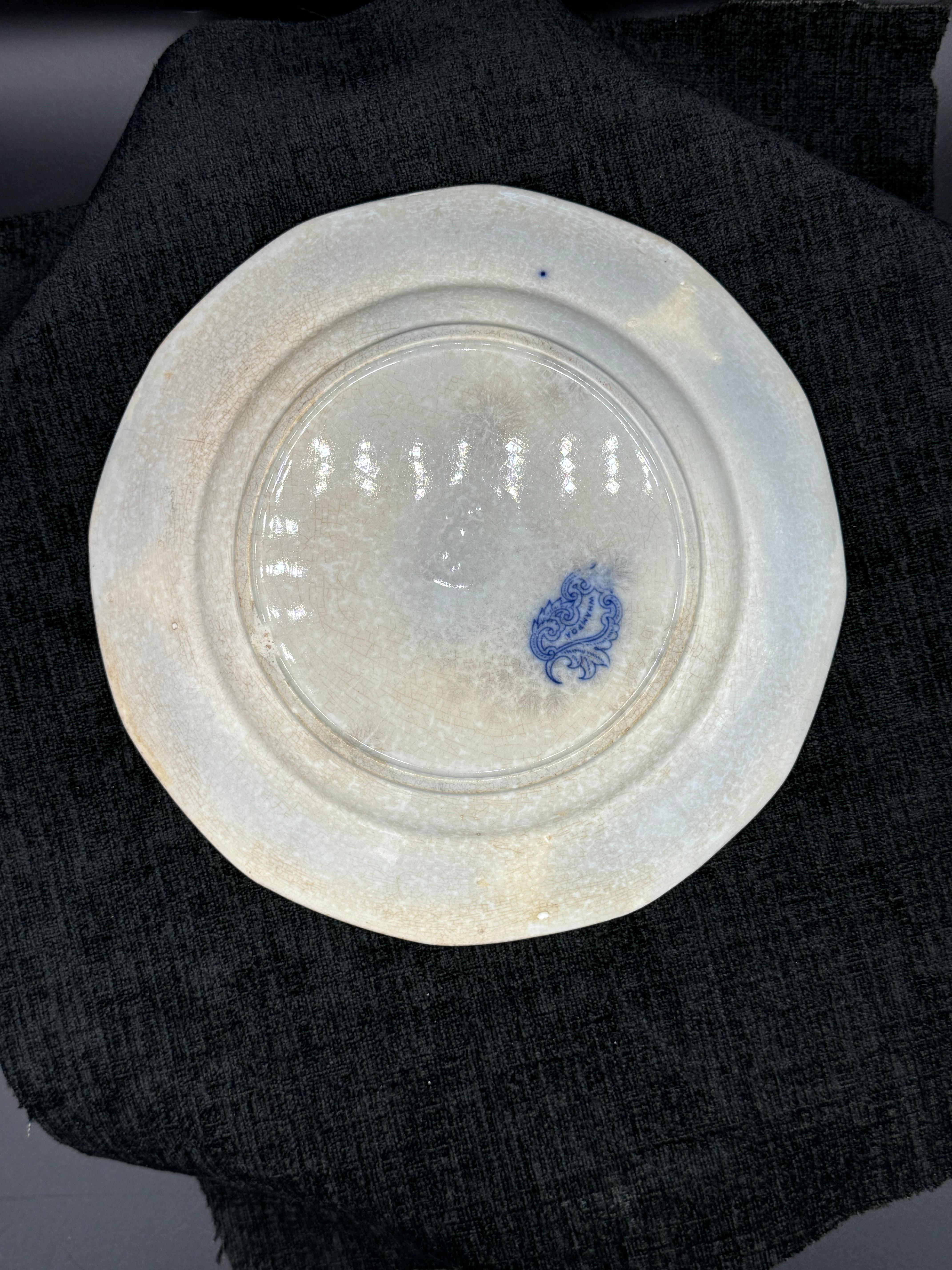 XIXe siècle Assiette bleue et blanche 8.25