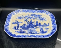 Blue & White Platter "Whampoa Pattern" Transferware