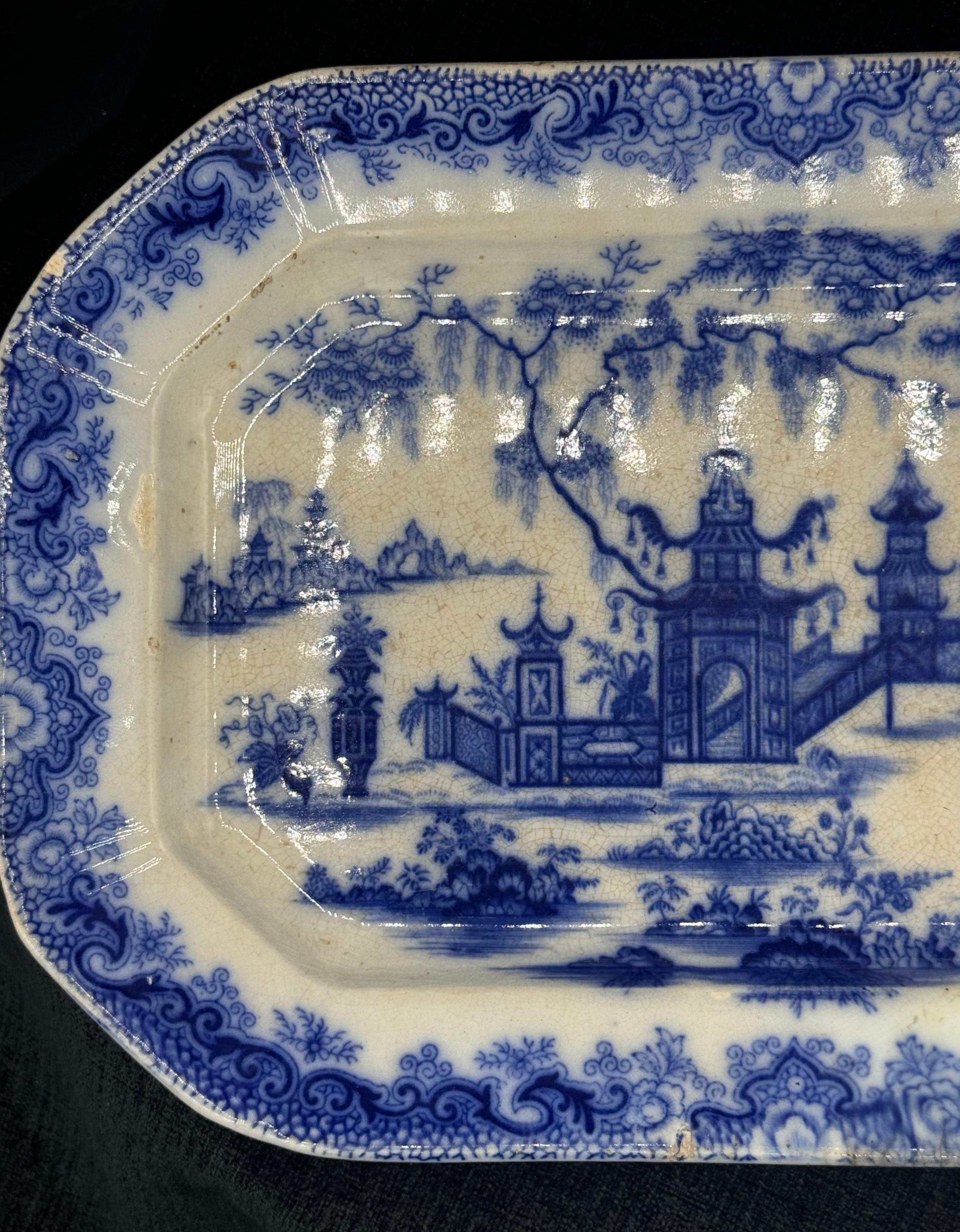William IV Blue & White Platter 