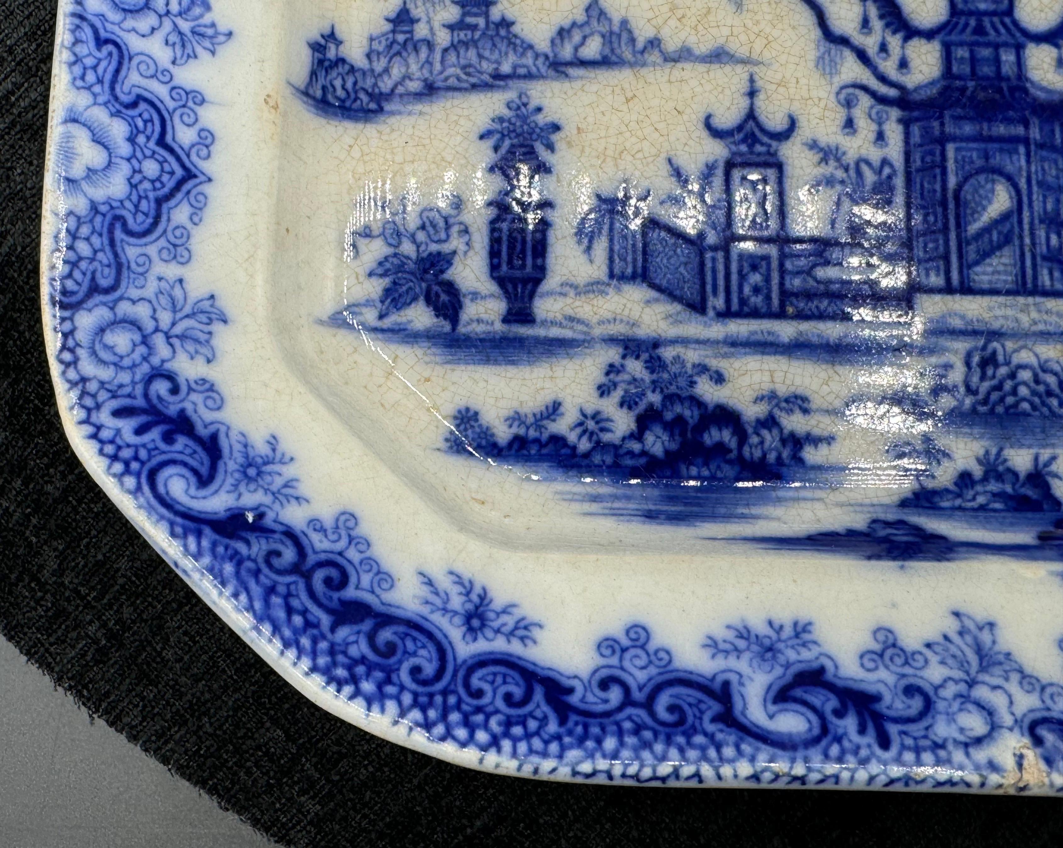 Ceramic Blue & White Platter 