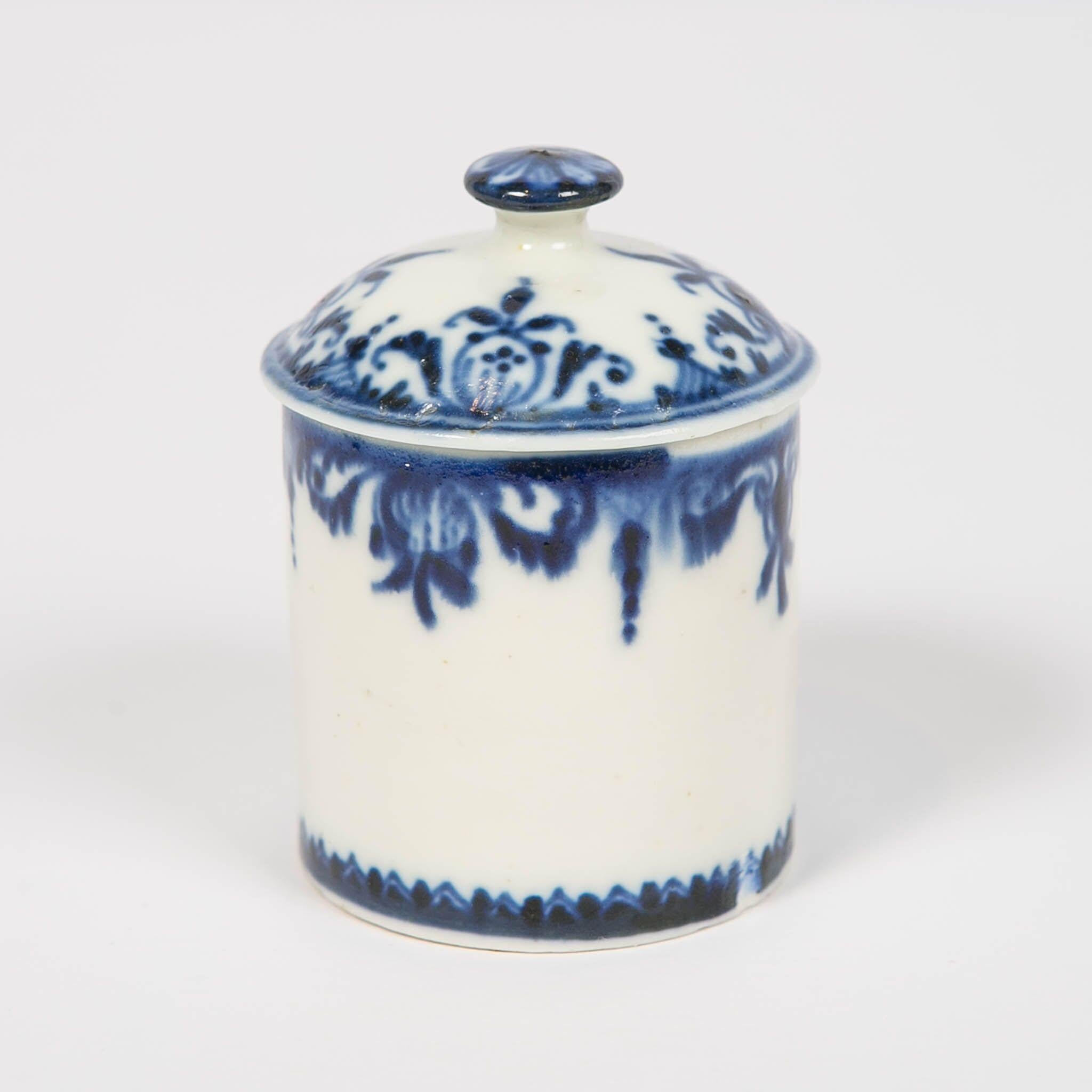 18th Century Blue and White Porcelain Jars Set of 3 Antique by Saint-Cloud, France 