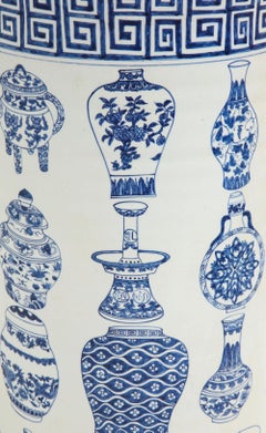 Blue & White Porcelain Umbrella Stand