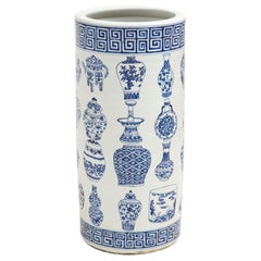 Blue & White Porcelain Umbrella Stand