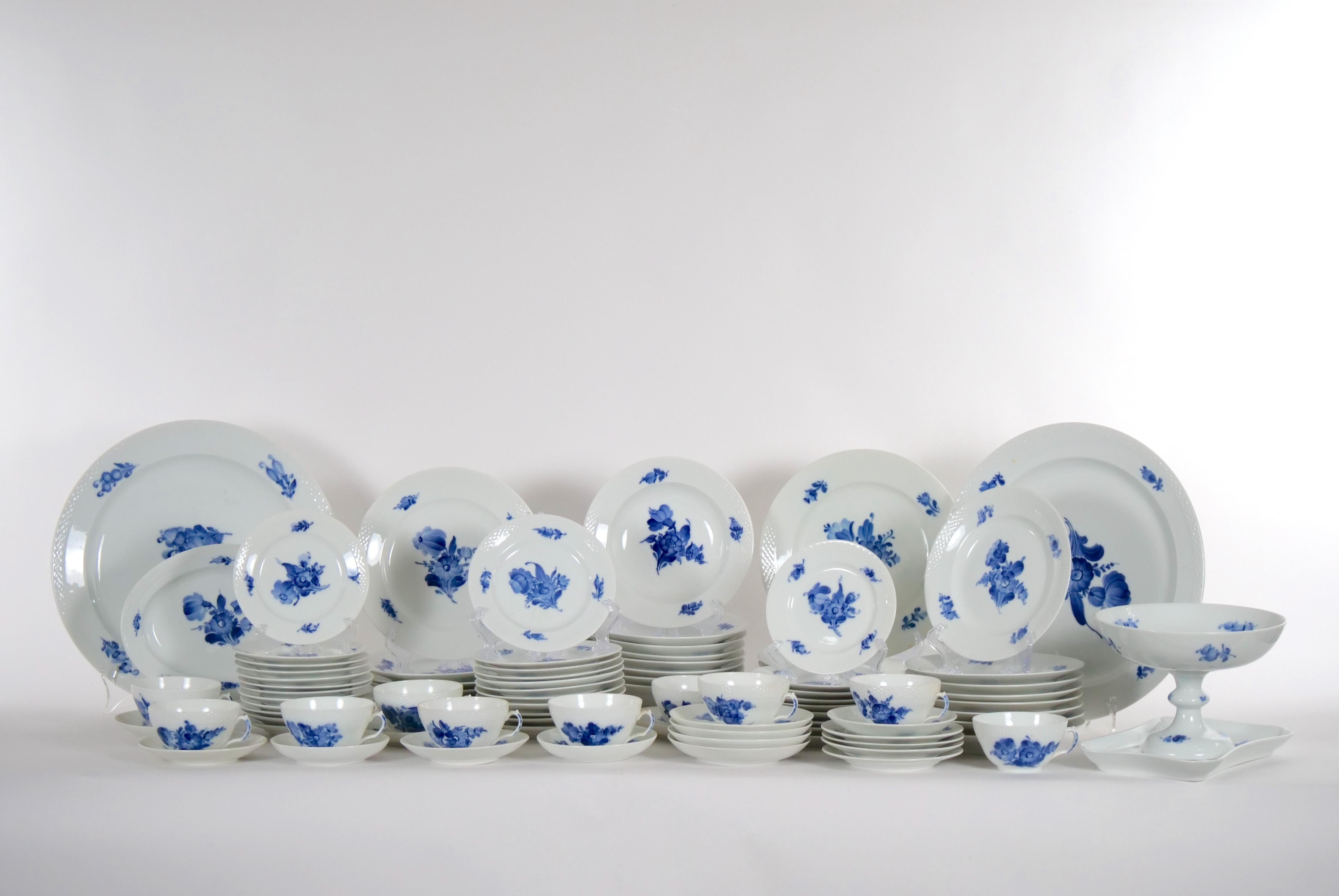 Blue & White Royal Copenhagen Denmark Part Dinner Set With Serving Pieces For Sale 4