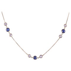 Blue & White Sapphire 18K Necklace