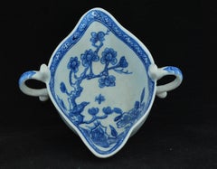 Blue and White Sauce Boat, Bow Porcelain Factory, circa 1751