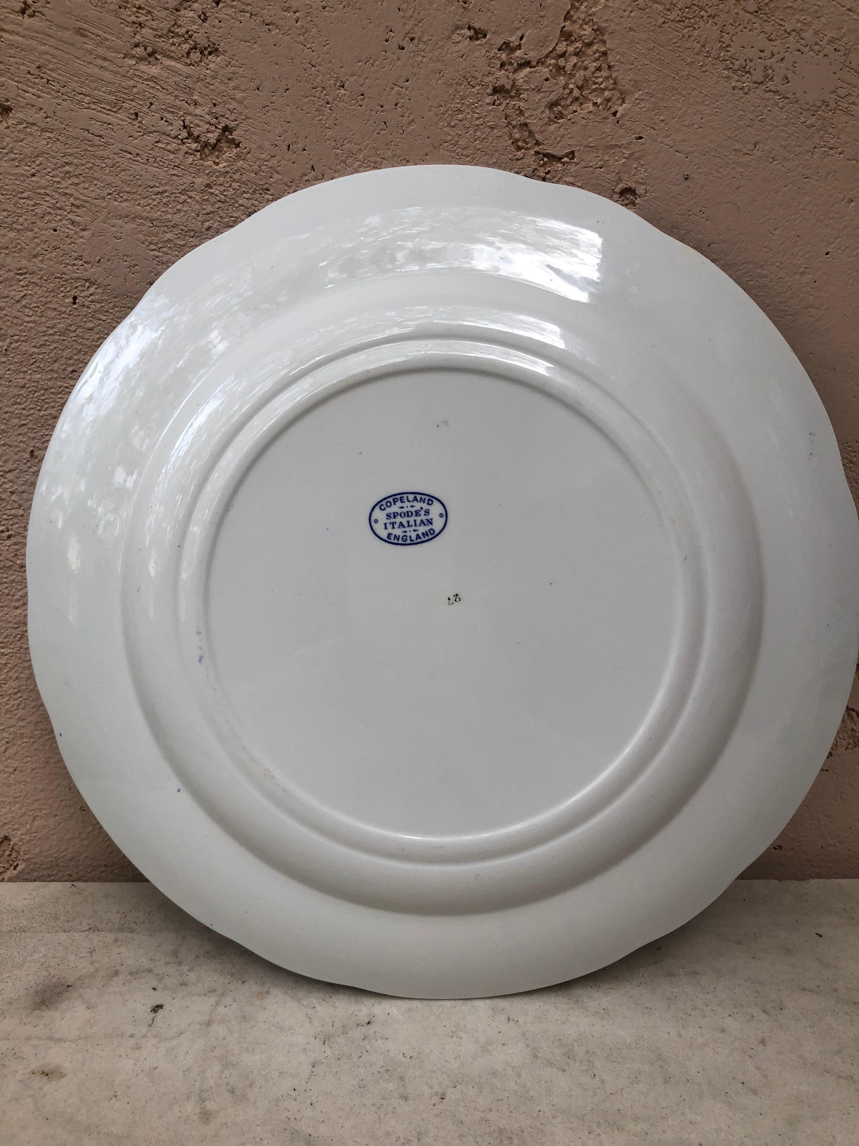 Plato italiano azul y blanco Spode Copeland circa 1920 Inglés en venta