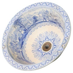 Blue & White Transfer Print Victorian Sink Bowl