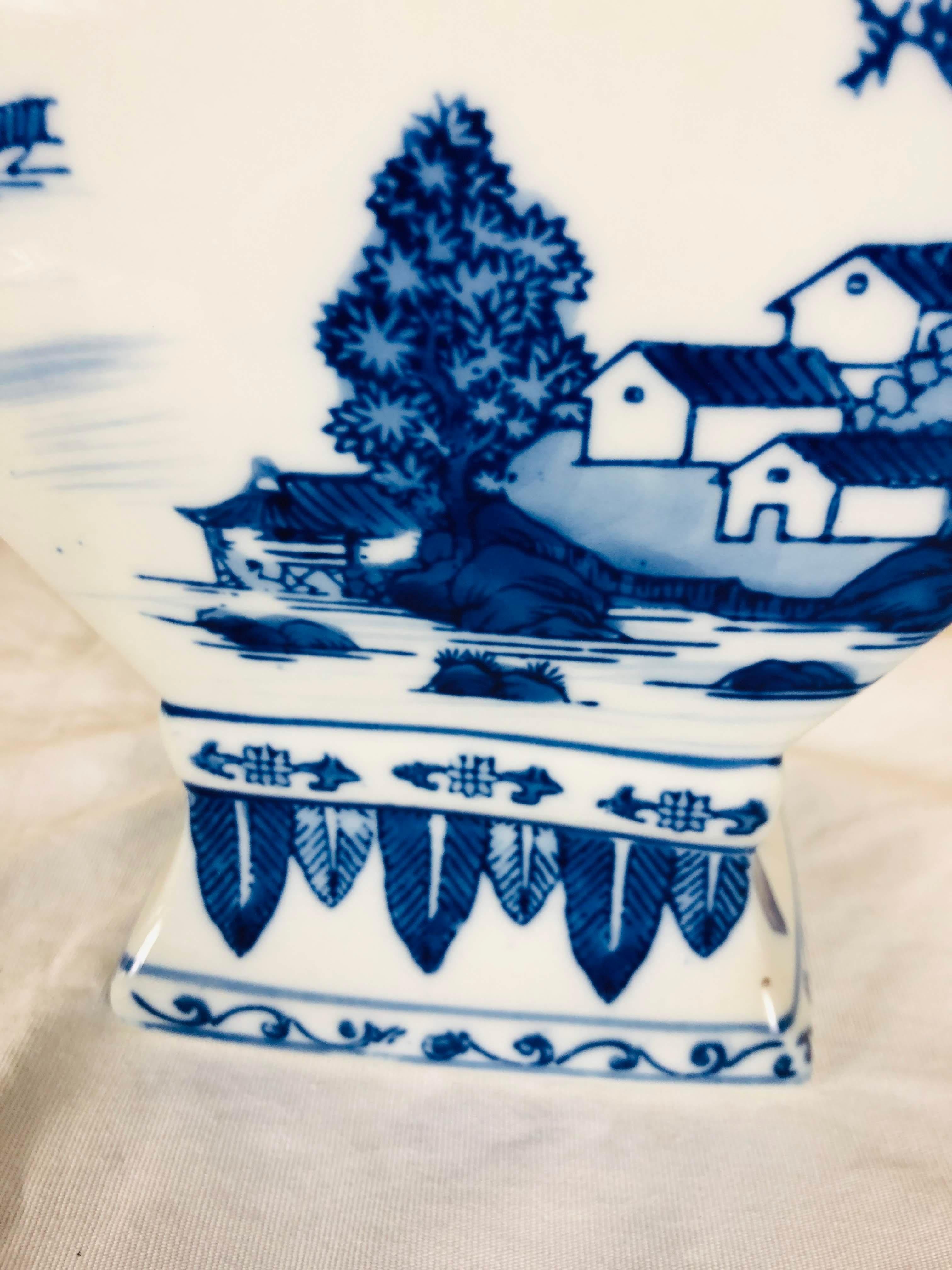 Porcelain Blue and White Tulip Vase For Sale