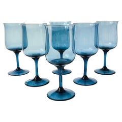 Vintage Blue Wine Glasses by Lenox - Set of 6