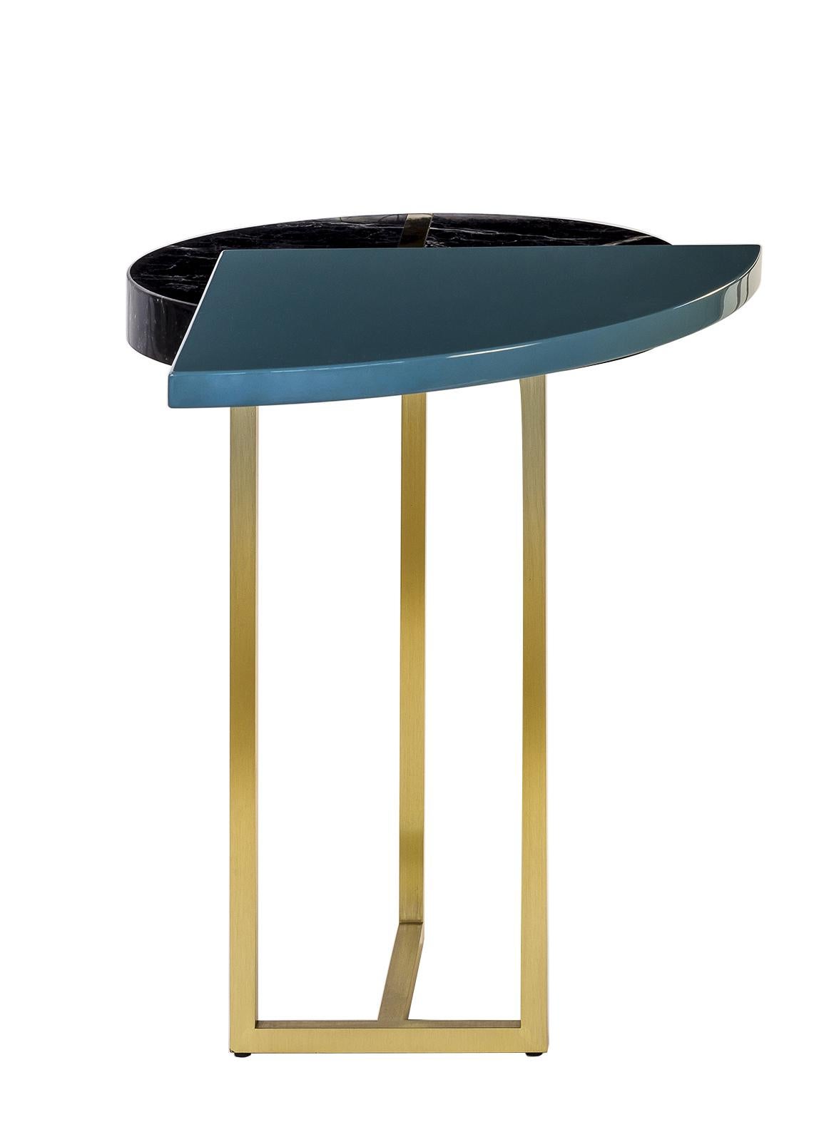 Italian Blue Wing End Table - Shift Collection For Sale