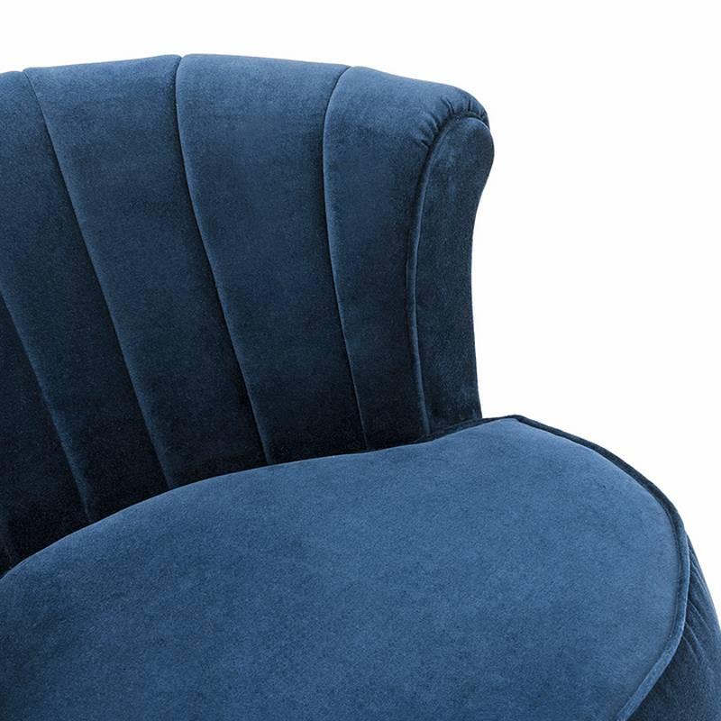 Blauer Flügel-Sessel mit blauem oder rotem Samtstoff (Vergoldet) im Angebot