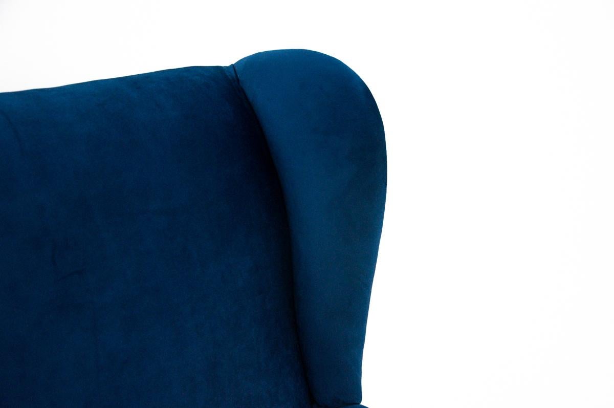 Mid-Century Modern Blue Wingback Chair, Scandinavia, 1950s