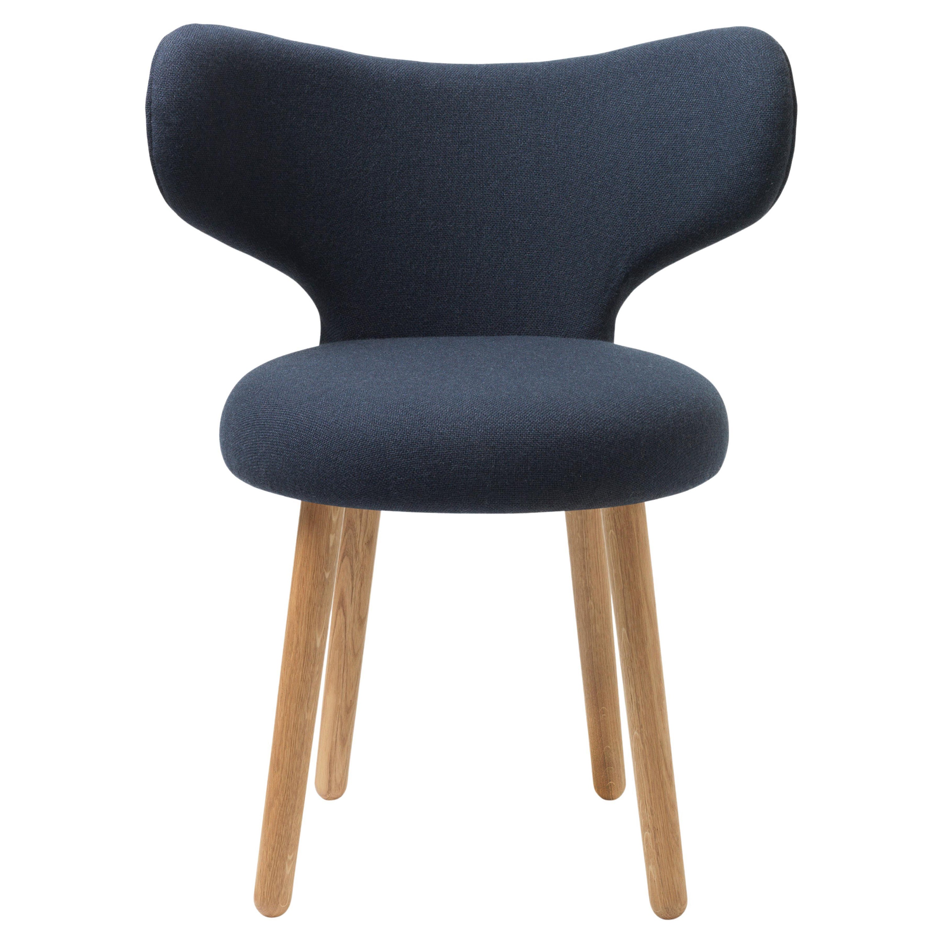 Blue WNG Chair in KVADRAT/Hallingdal & Fiord Fabric and Oak by Mazo Design