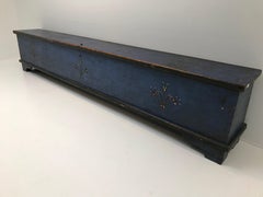 Blue Wooden Painted Coffer, Trunk