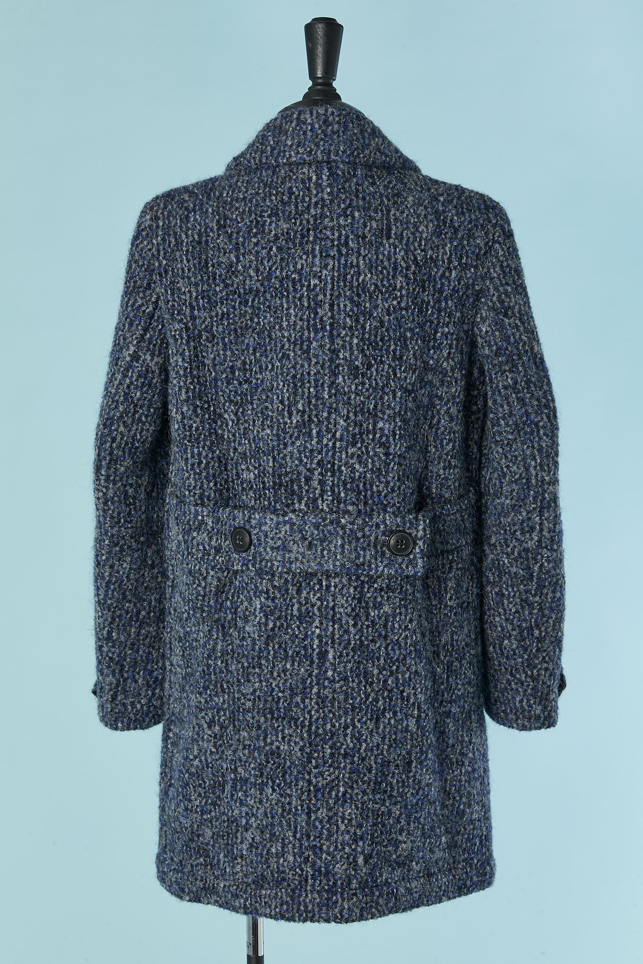 Women's Blue wool bouclette single-breasted coat BURBERRY BRIT New with tag For Sale