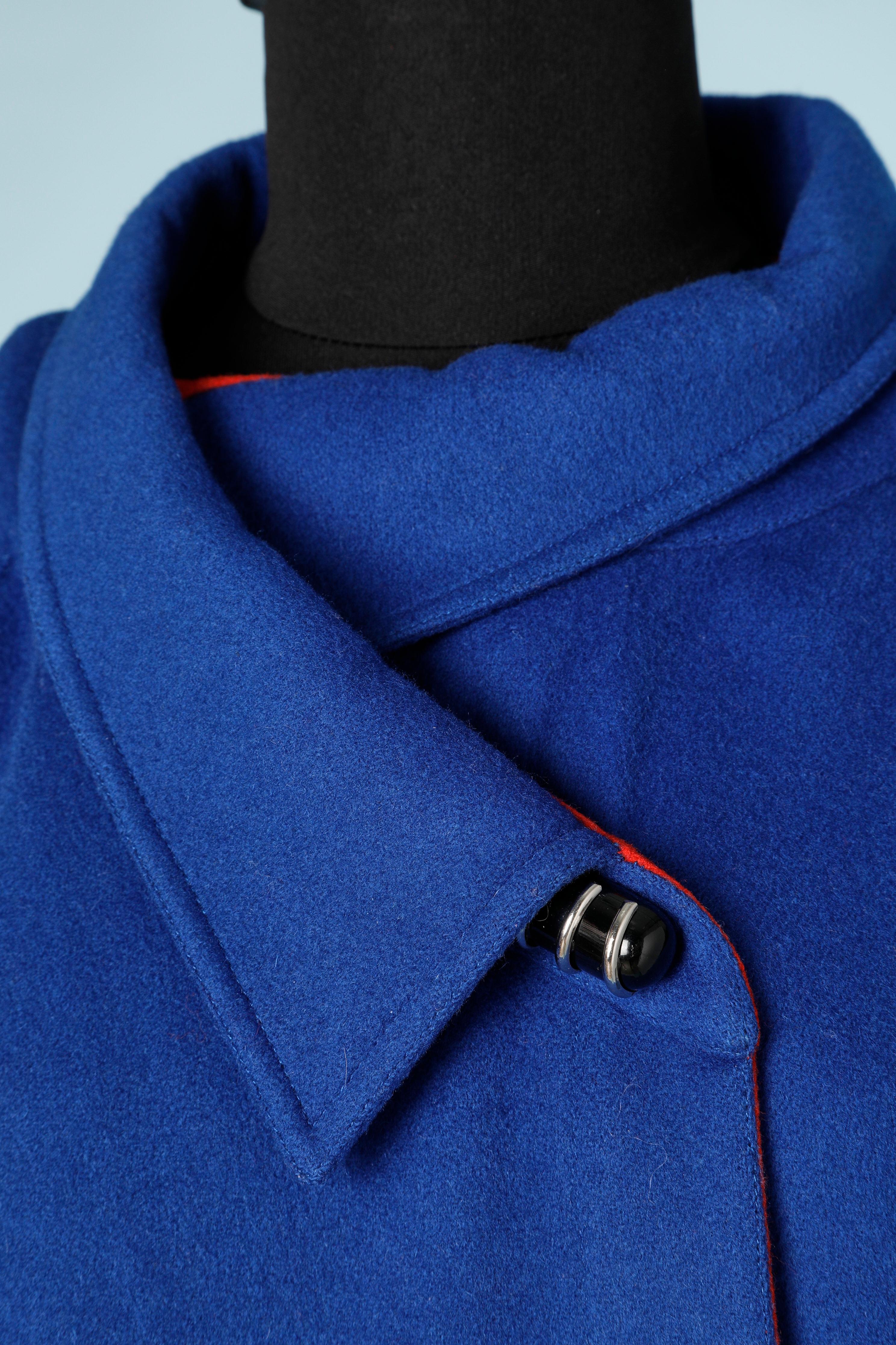 Vintage blue wool jacket  with orange wool inside lining  Chloé
