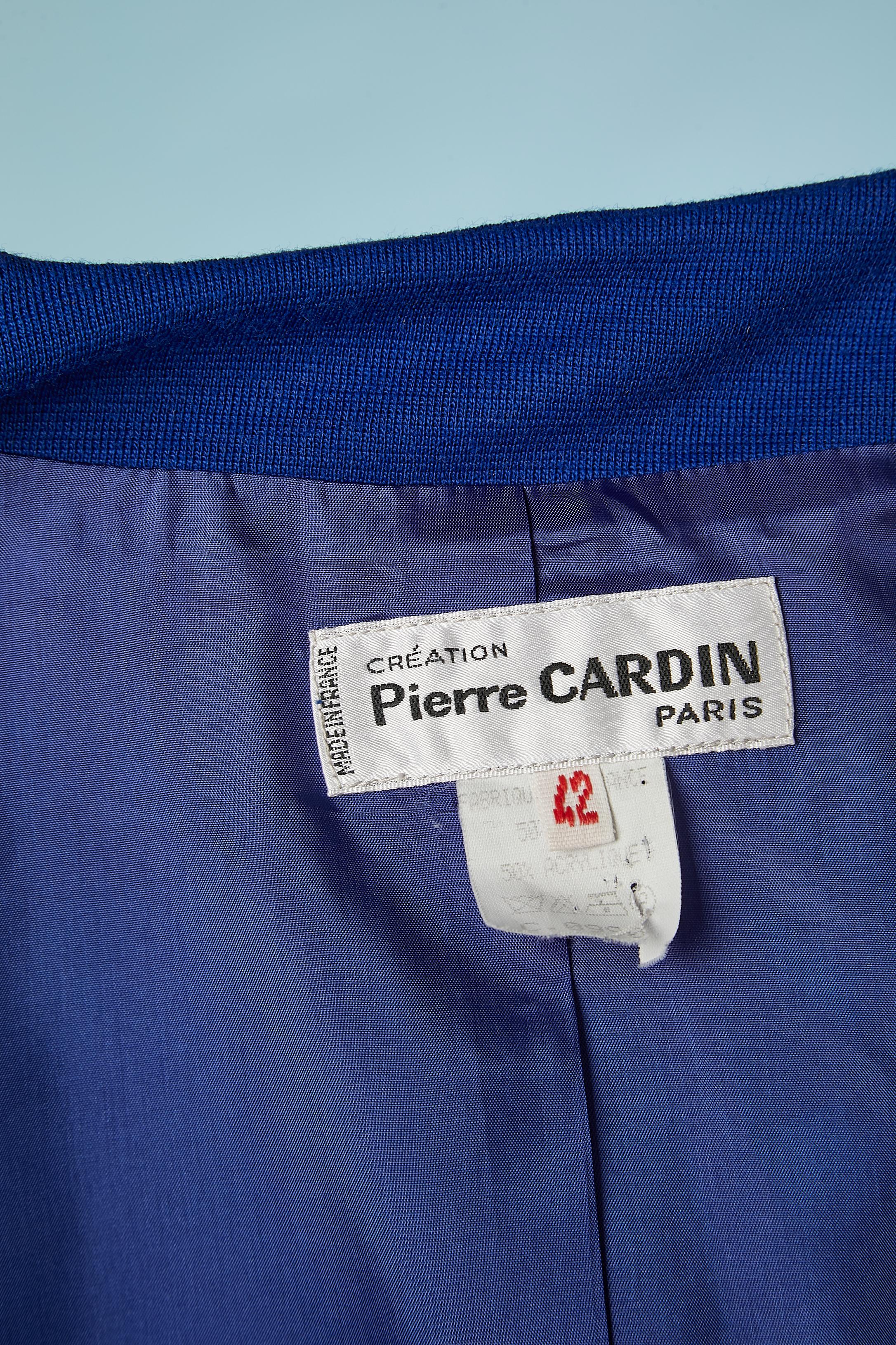 Blue wool jersey jacket with black buttons Pierre Cardin 1
