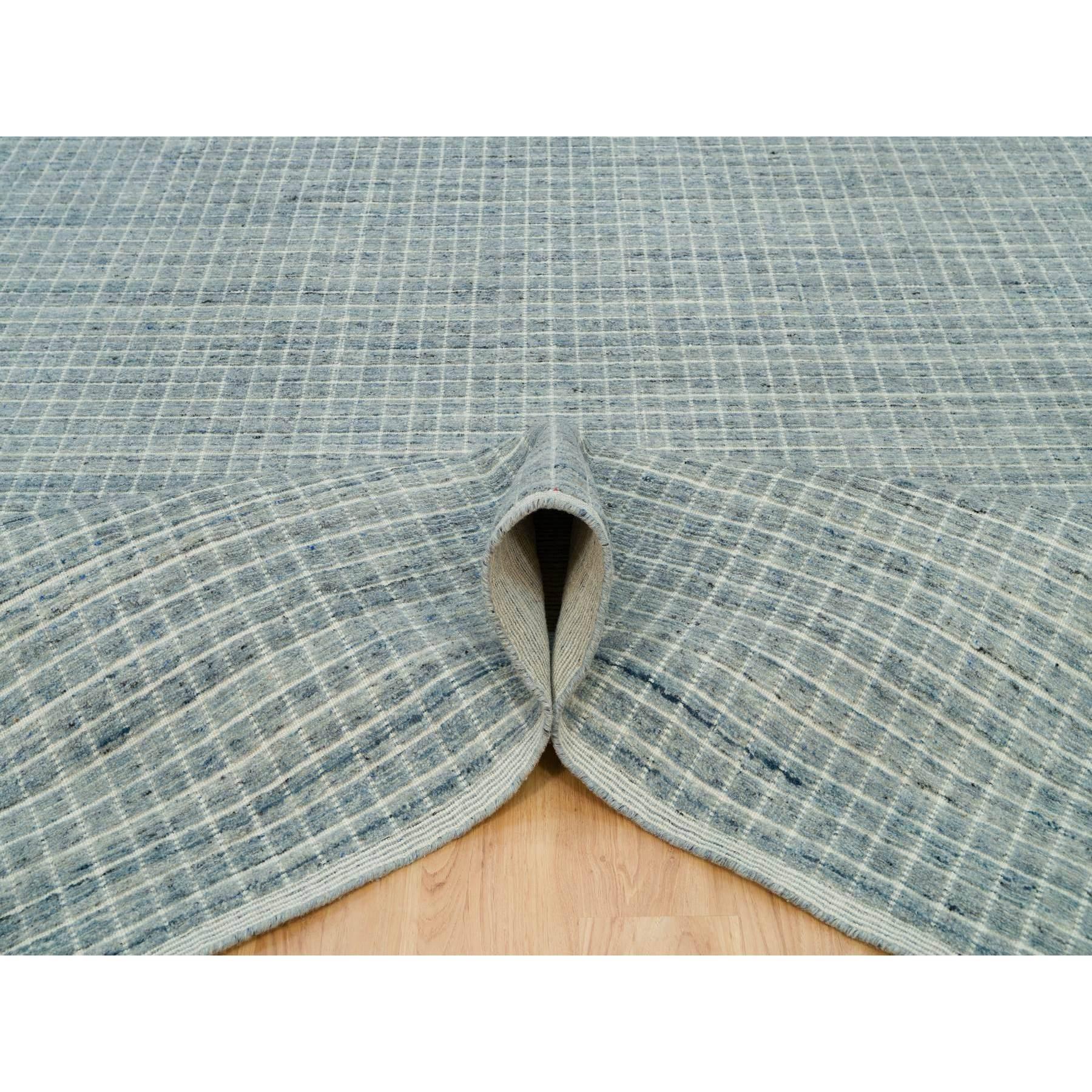 Blaue Wolle moderne Box Design gewebt geknotet überdimensioniert orientalischen Teppich 12'3
