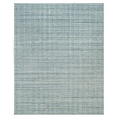Blue Wool Modern Box Design Loomed Knotted Oversized Oriental Rug 12'3" x 14'9"