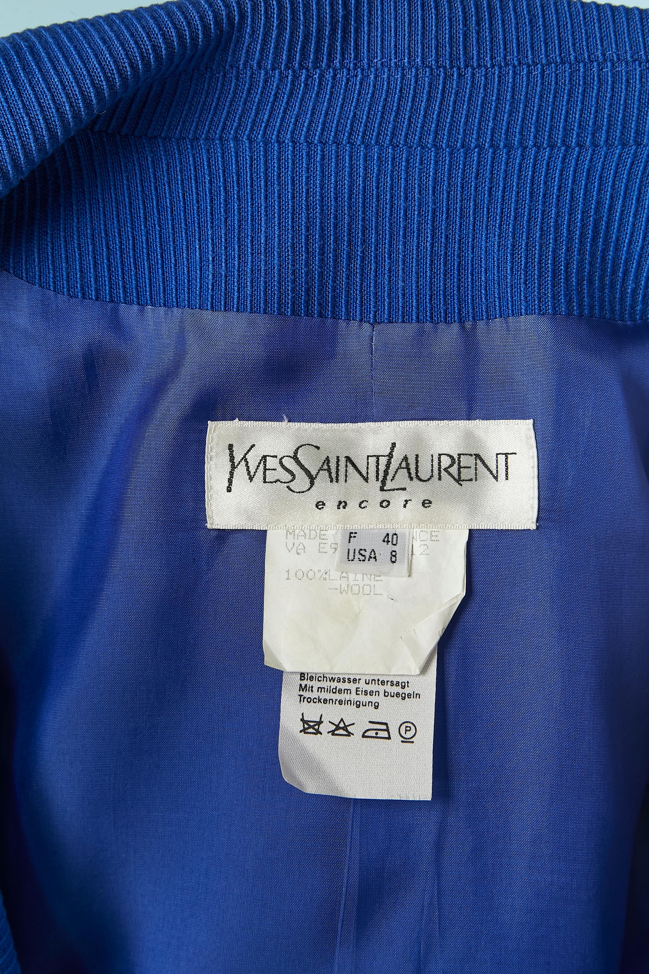 Blue wool single breasted jacket with 
