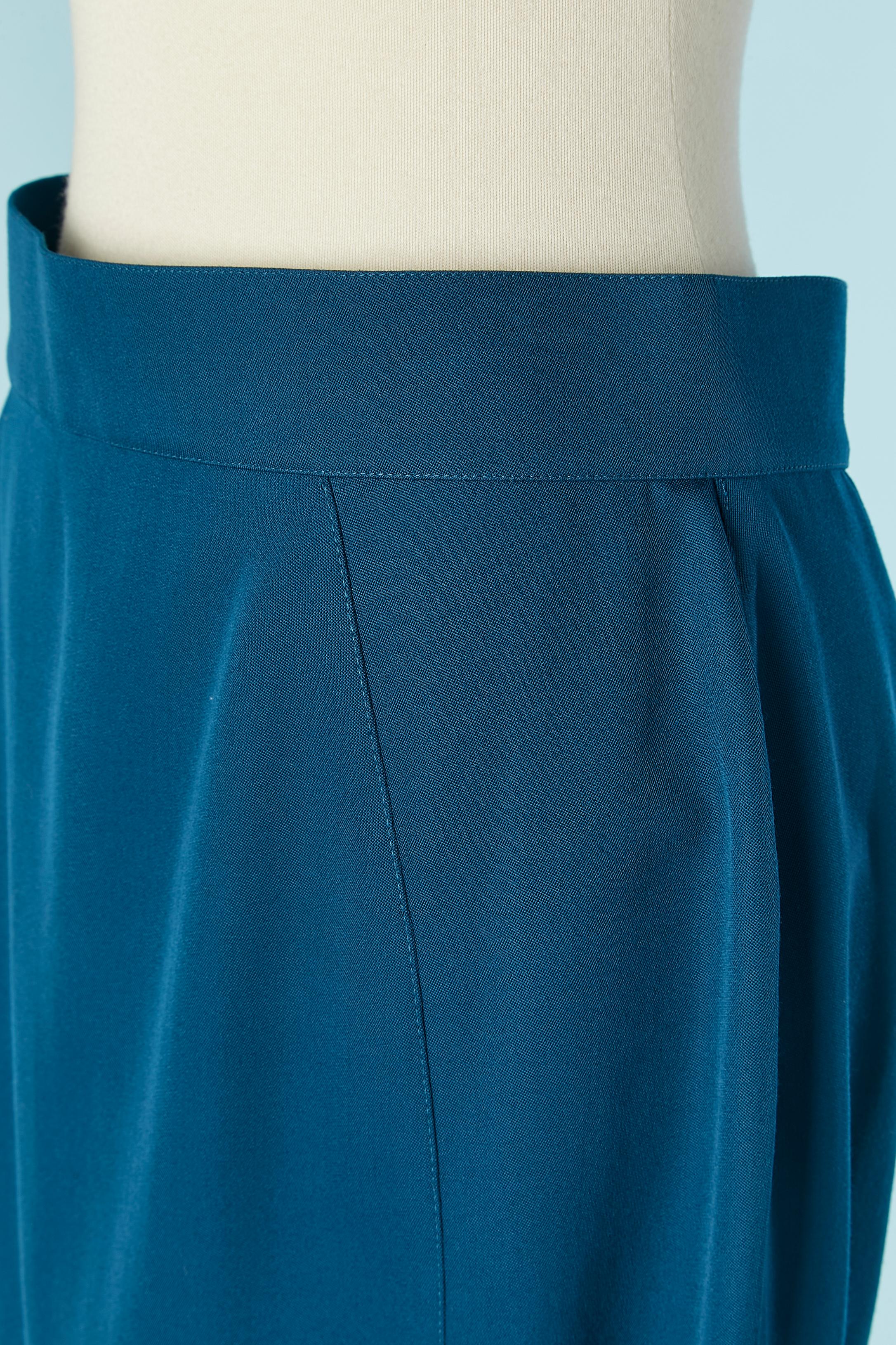 Blue wool skirt suit with single breasted jacket THIERRY MUGLER For Sale 6