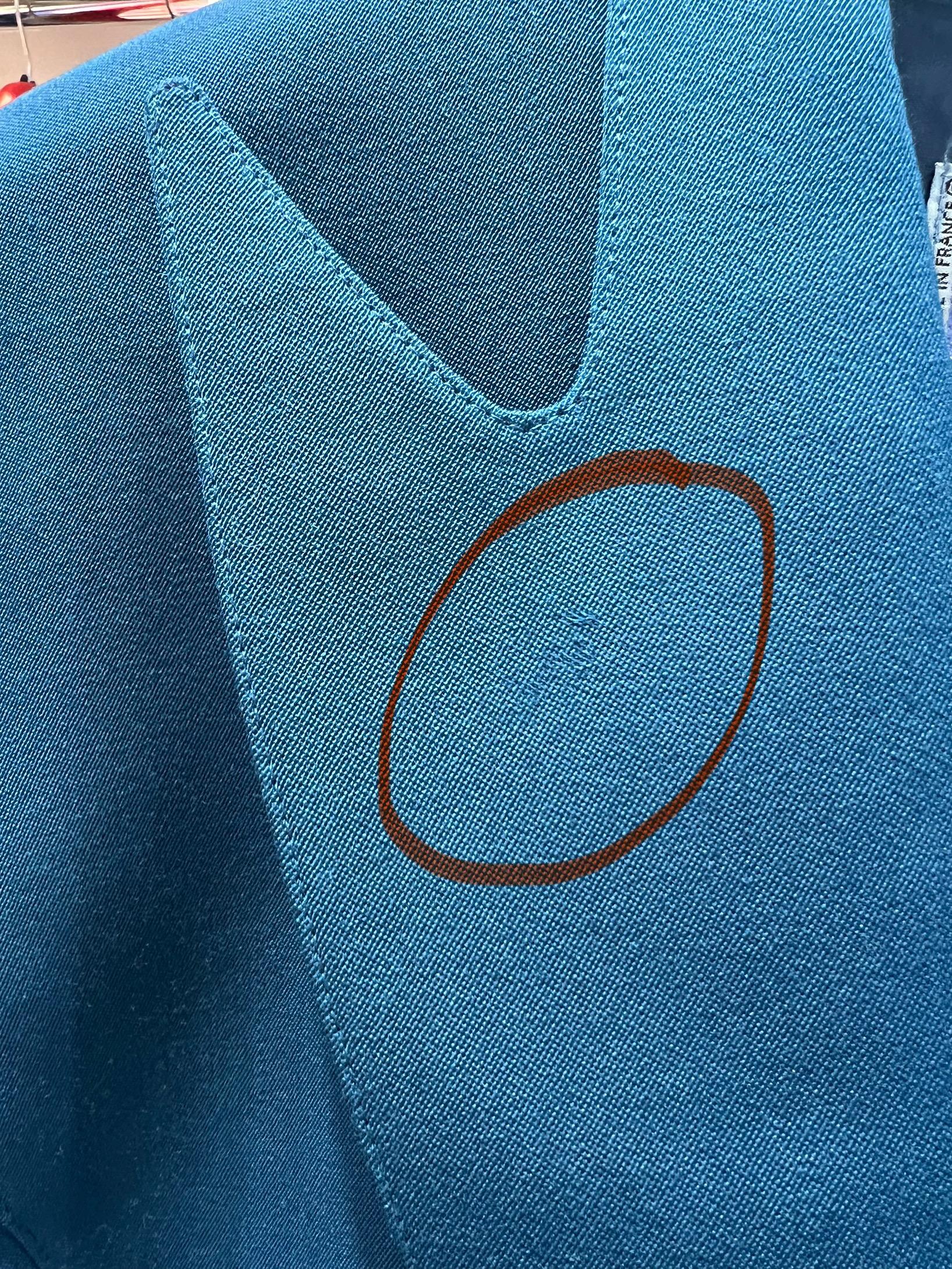 Blue wool skirt suit with single breasted jacket THIERRY MUGLER For Sale 9