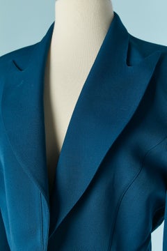 Blue wool skirt suit with single breasted jacket THIERRY MUGLER