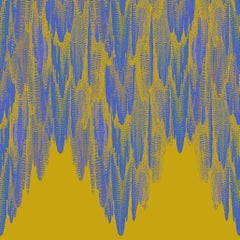 Art Deco Inspired Blue & Yellow Wallpaper Panels: Grotto Majorelle
