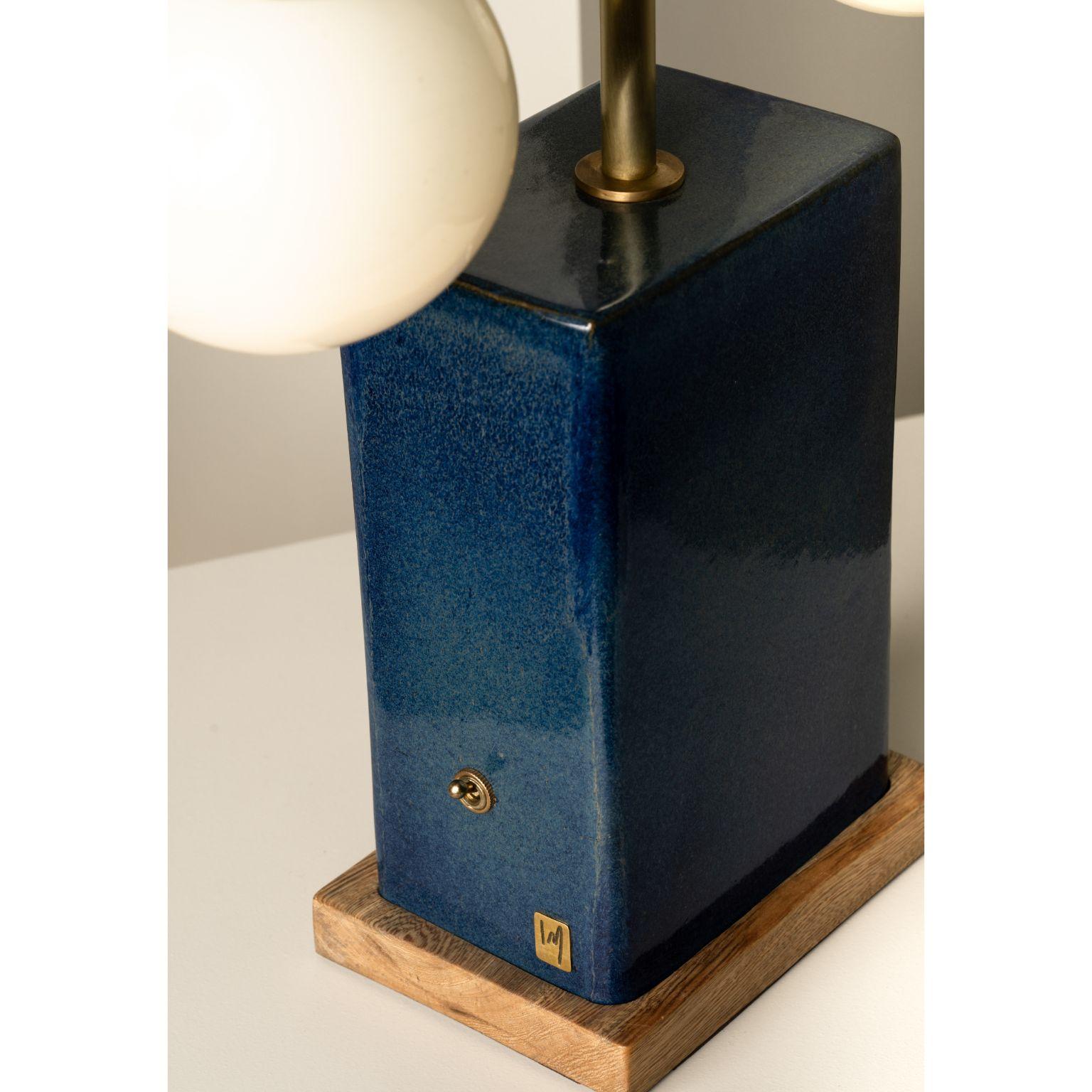 Mexican Blue Yeye Table Lamp by Isabel Moncada For Sale