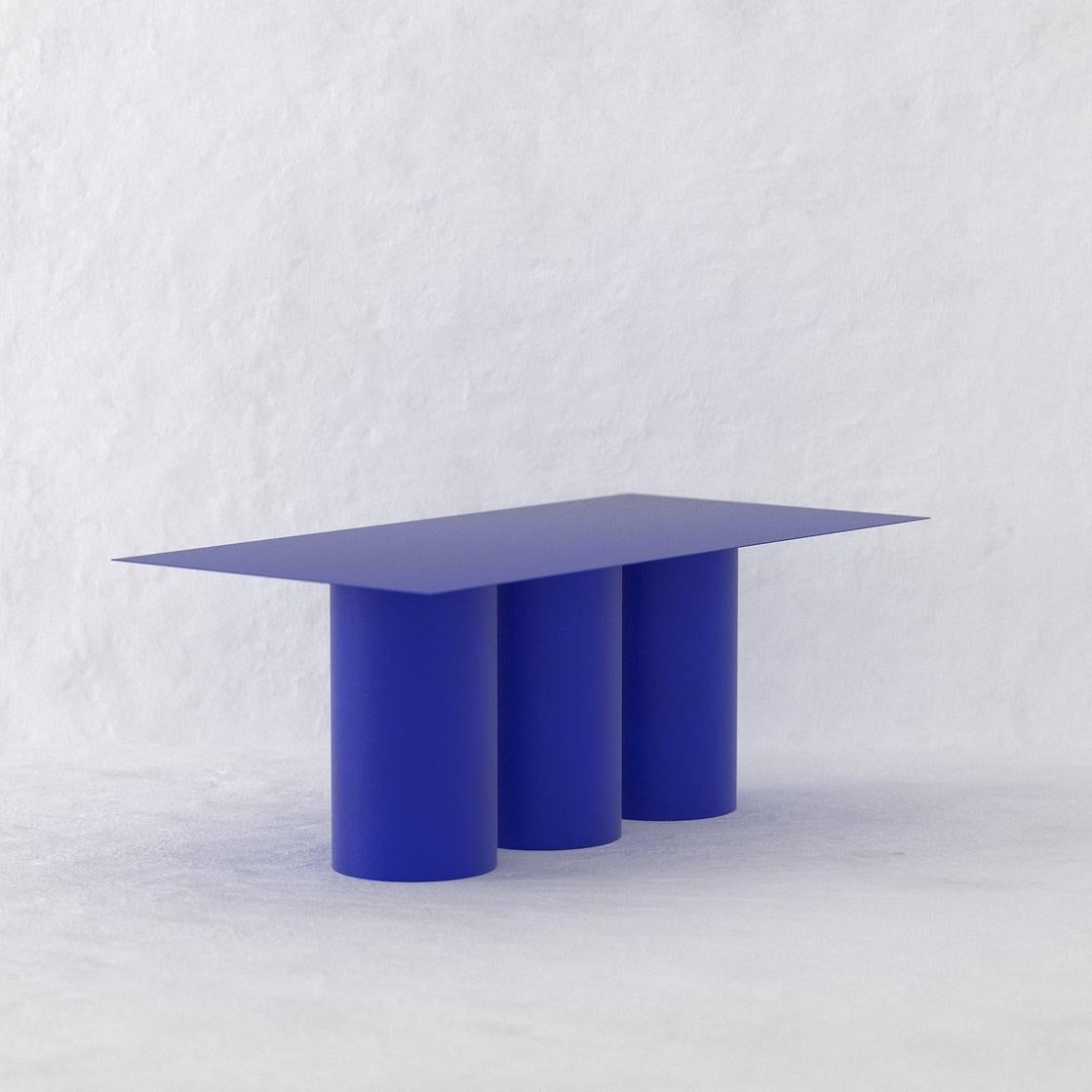 Mexican Blue Yves Tripod Dining Table For Sale