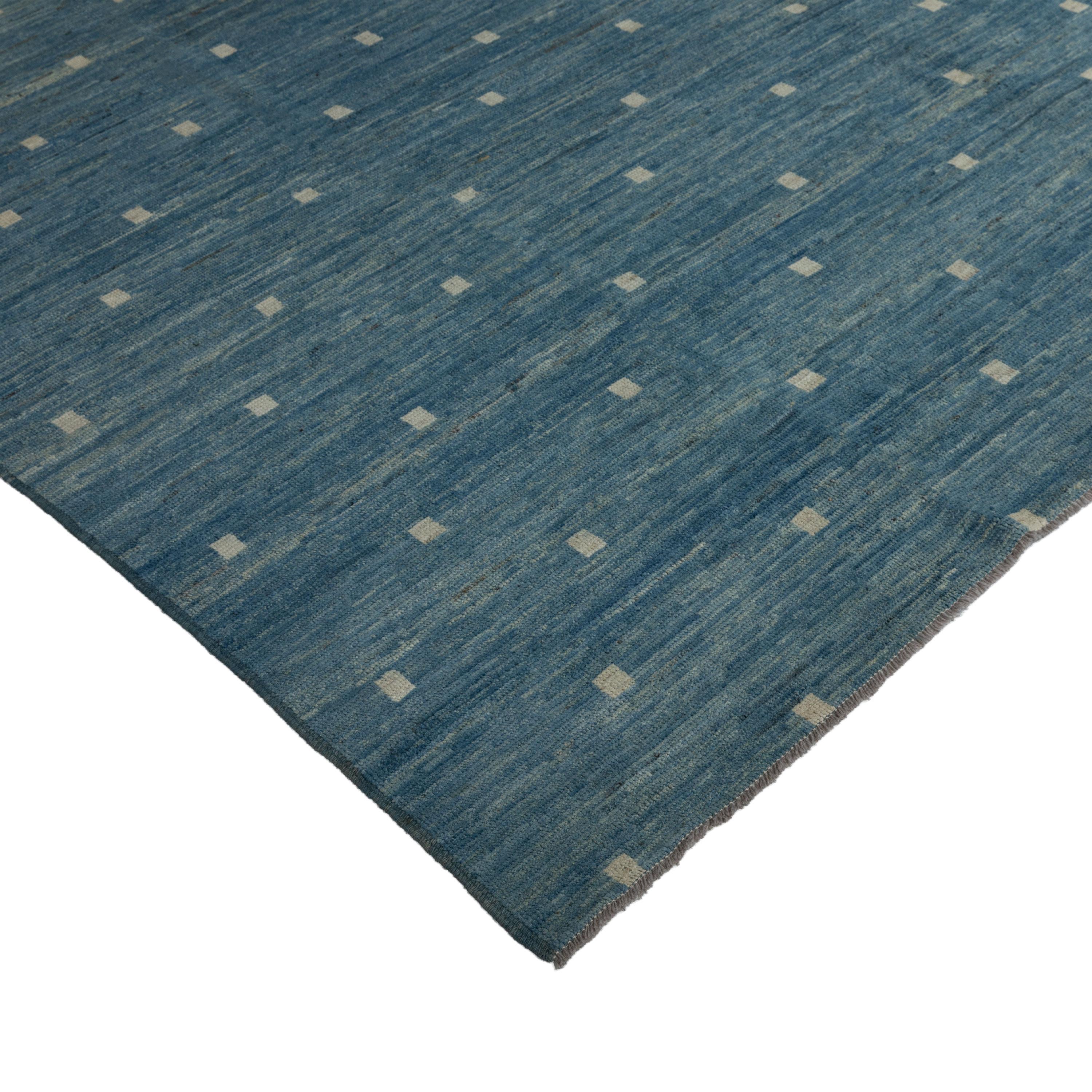 Mid-Century Modern abc carpet Blue Zameen Transitional Wool Rug - 10'1