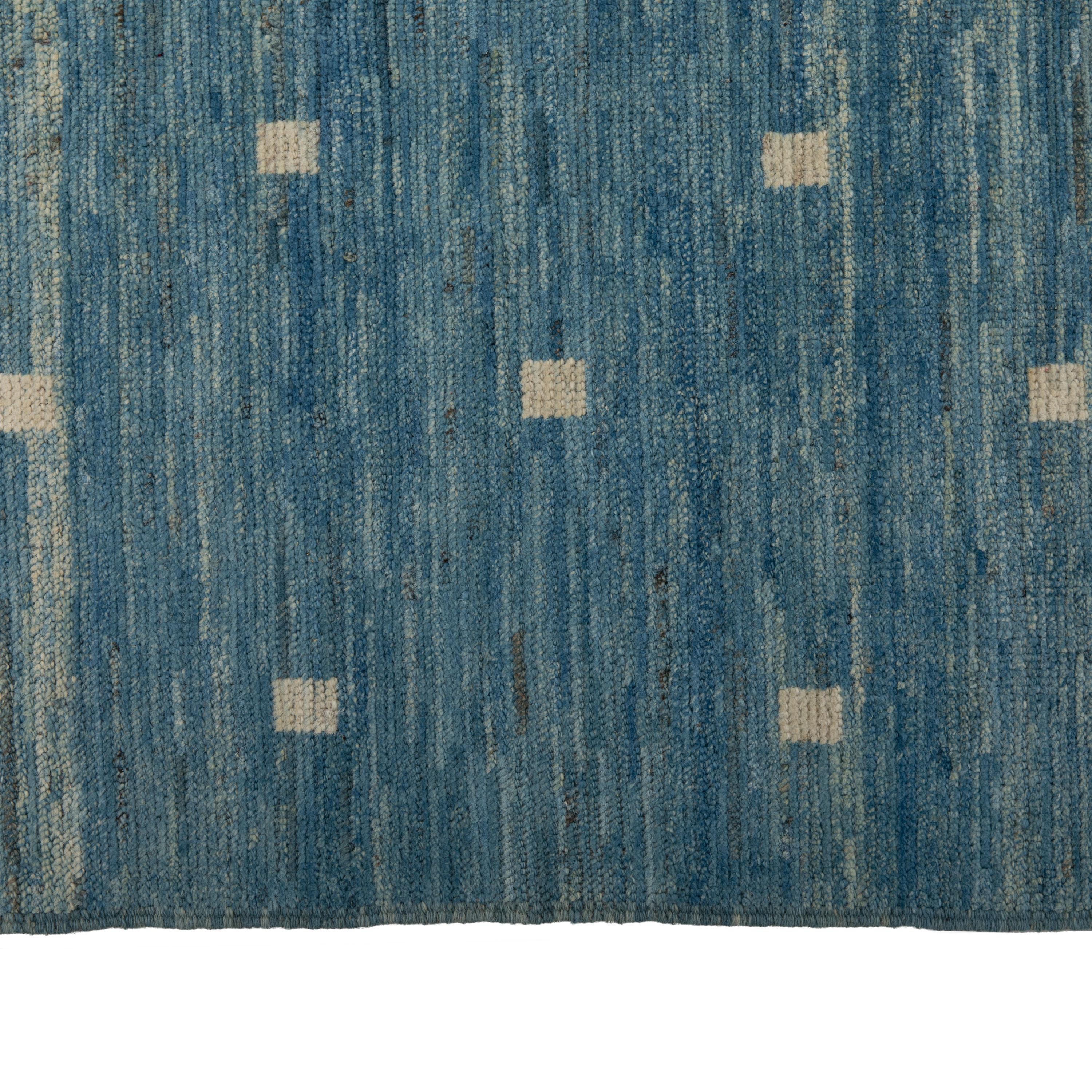 Hand-Knotted abc carpet Blue Zameen Transitional Wool Rug - 10'1