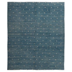 Blue Zameen Transitional Wool Rug - 10'1" x 10'10"