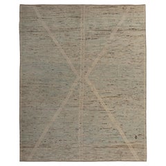 Blue Zameen Transitional Wool Rug - 8'4" x 10'