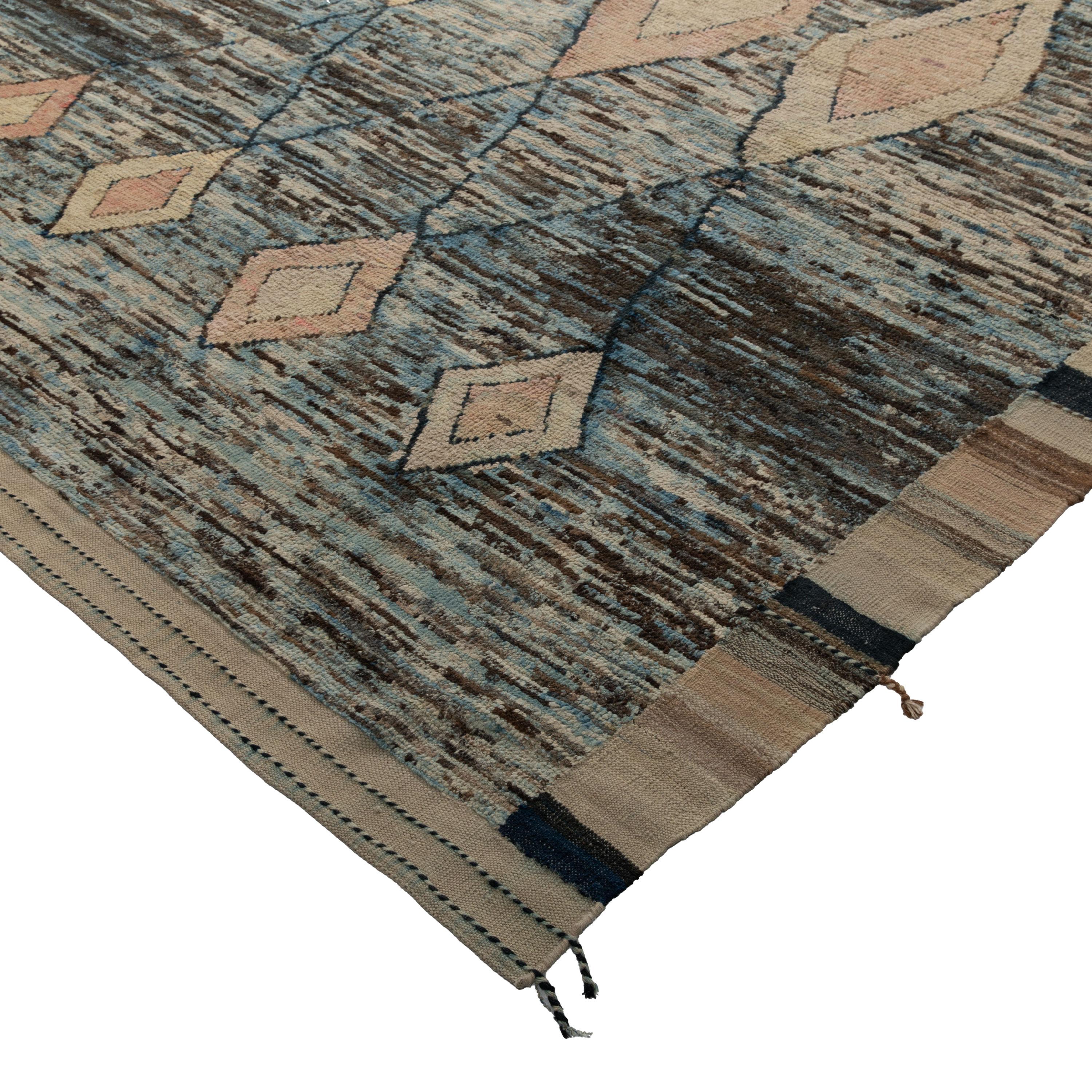 Mid-Century Modern abc carpet Blue Zameen Transitional Wool Rug- 8'6