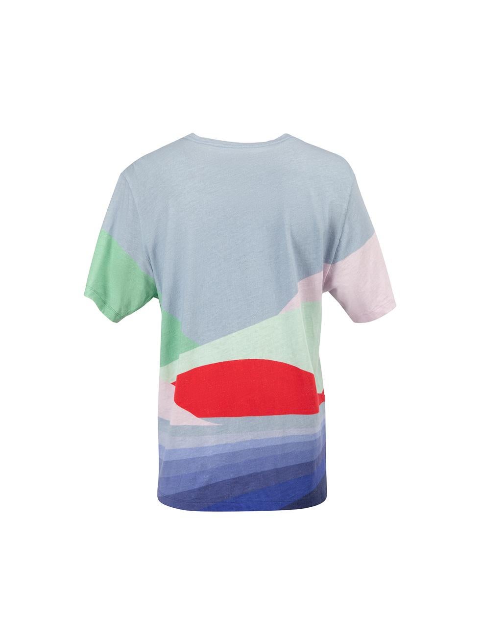 Gray Isabel Marant Blue Zewel Graphic Print T-Shirt Size S For Sale