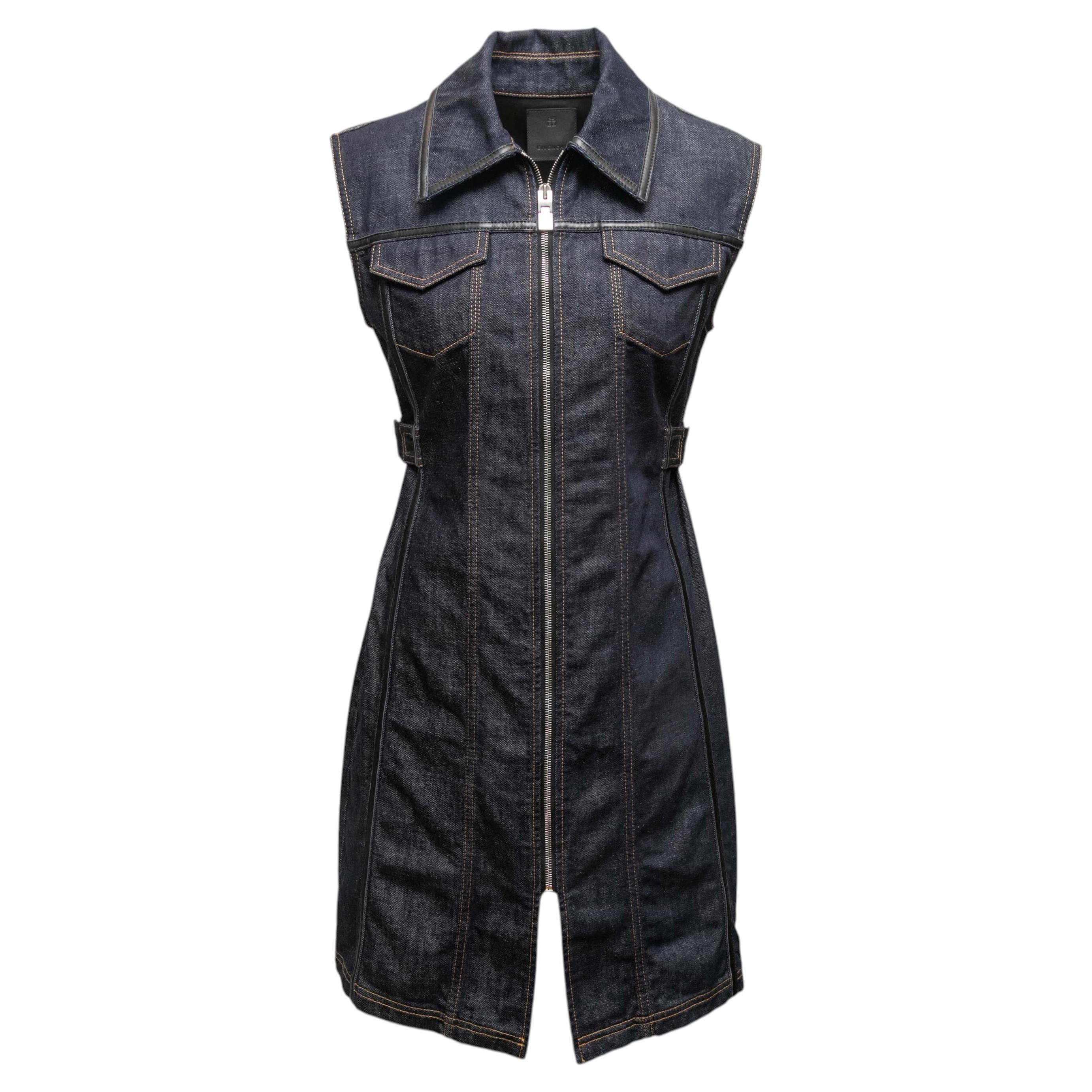 Pre-owned Givenchy Blue Zip-up  Dress Size Fr 36