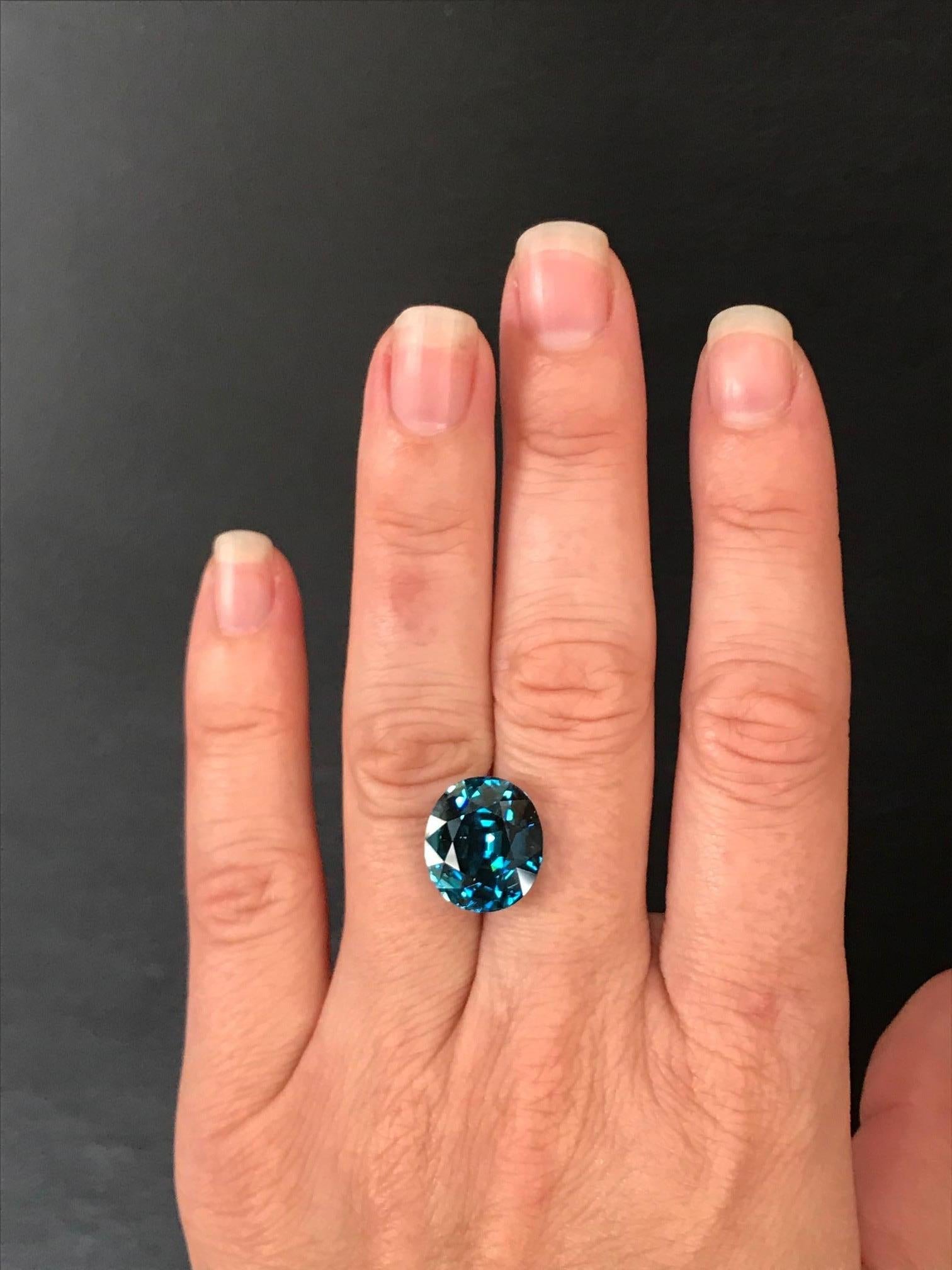 Exceptional 16.48 carat Blue Zircon oval gem offered loose to a lady or gentleman.
Returns are accepted and paid by us within 7 days of delivery.
We offer supreme custom jewelry work upon request. Please contact us for more details.
For your