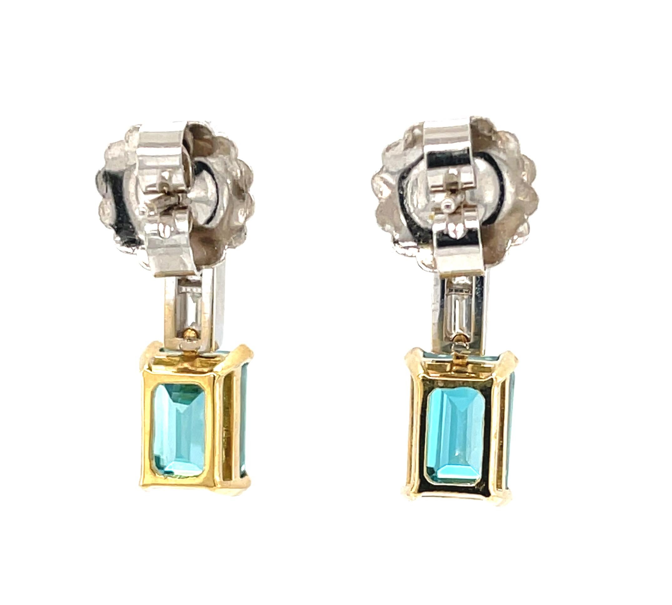 Orecchini a goccia con zircone blu e diamanti in oro bianco 18 carati, 9,97 carati totali in vendita 6