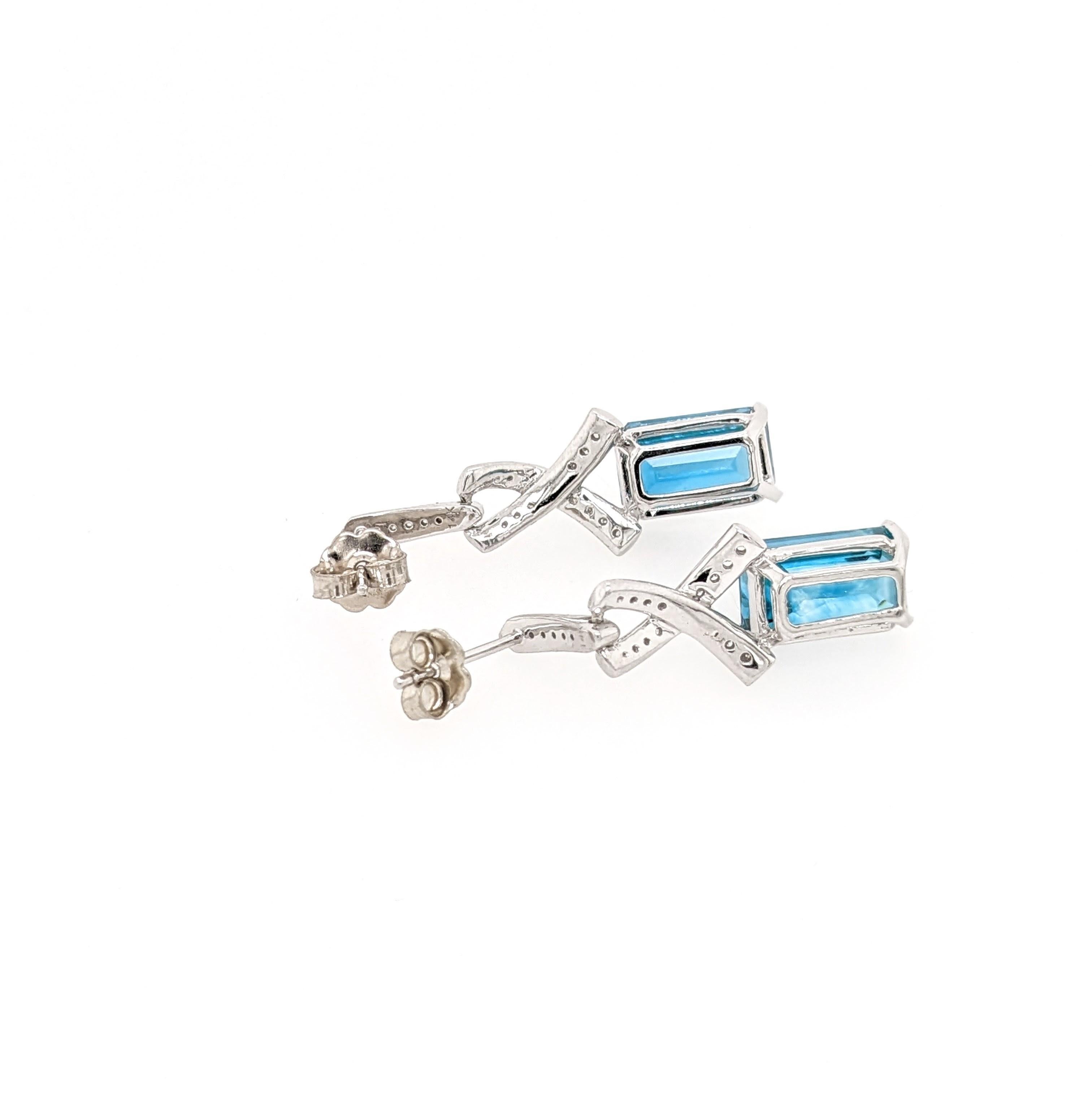 Blue Zircon Gem Drop Earrings