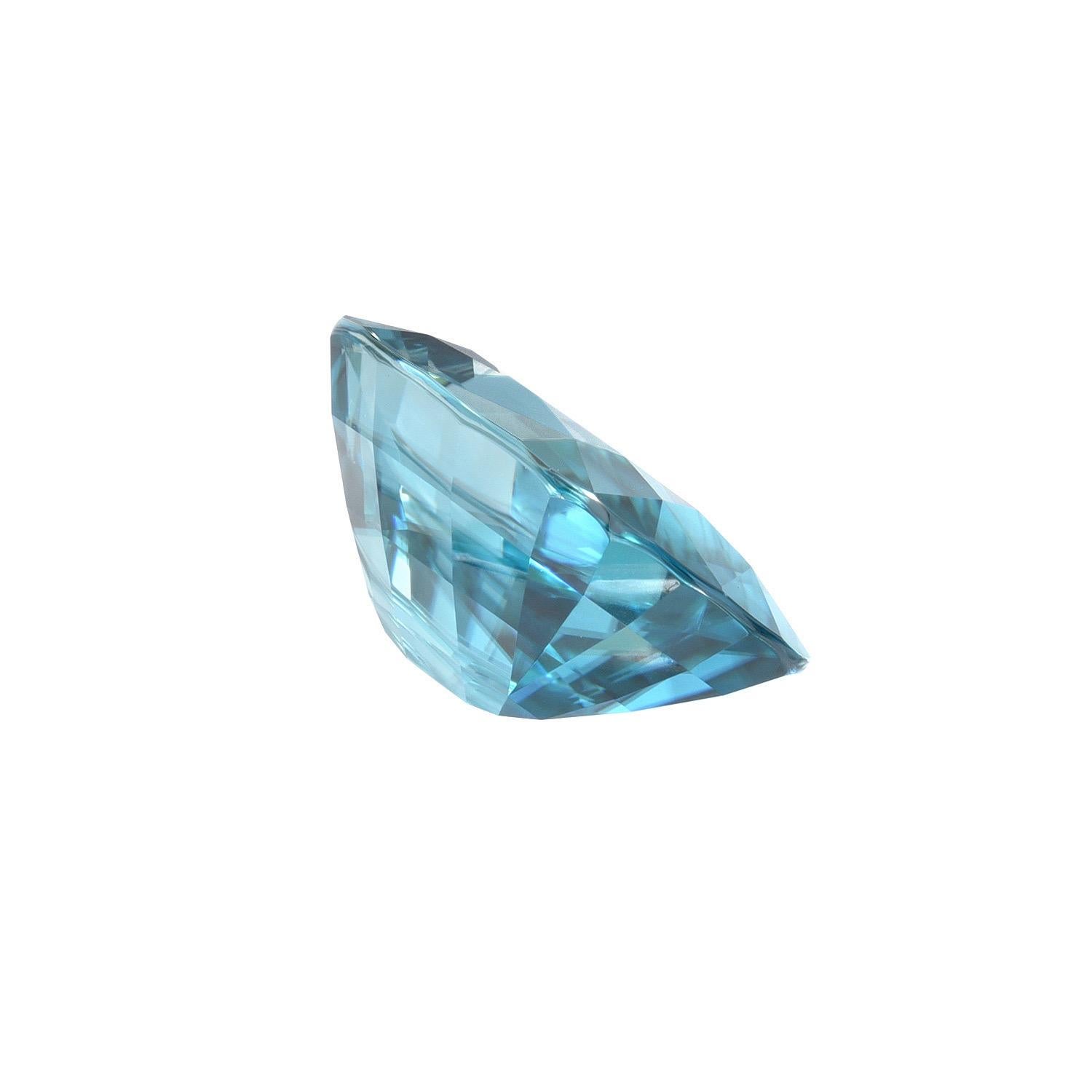 Breathtaking 8.00 carat unmounted Blue Zircon cushion gem offered loose to a sophisticated gemstone collector. 
Returns are accepted and paid by us within 7 days of delivery. 
We offer supreme custom jewelry work upon request. Please contact us for