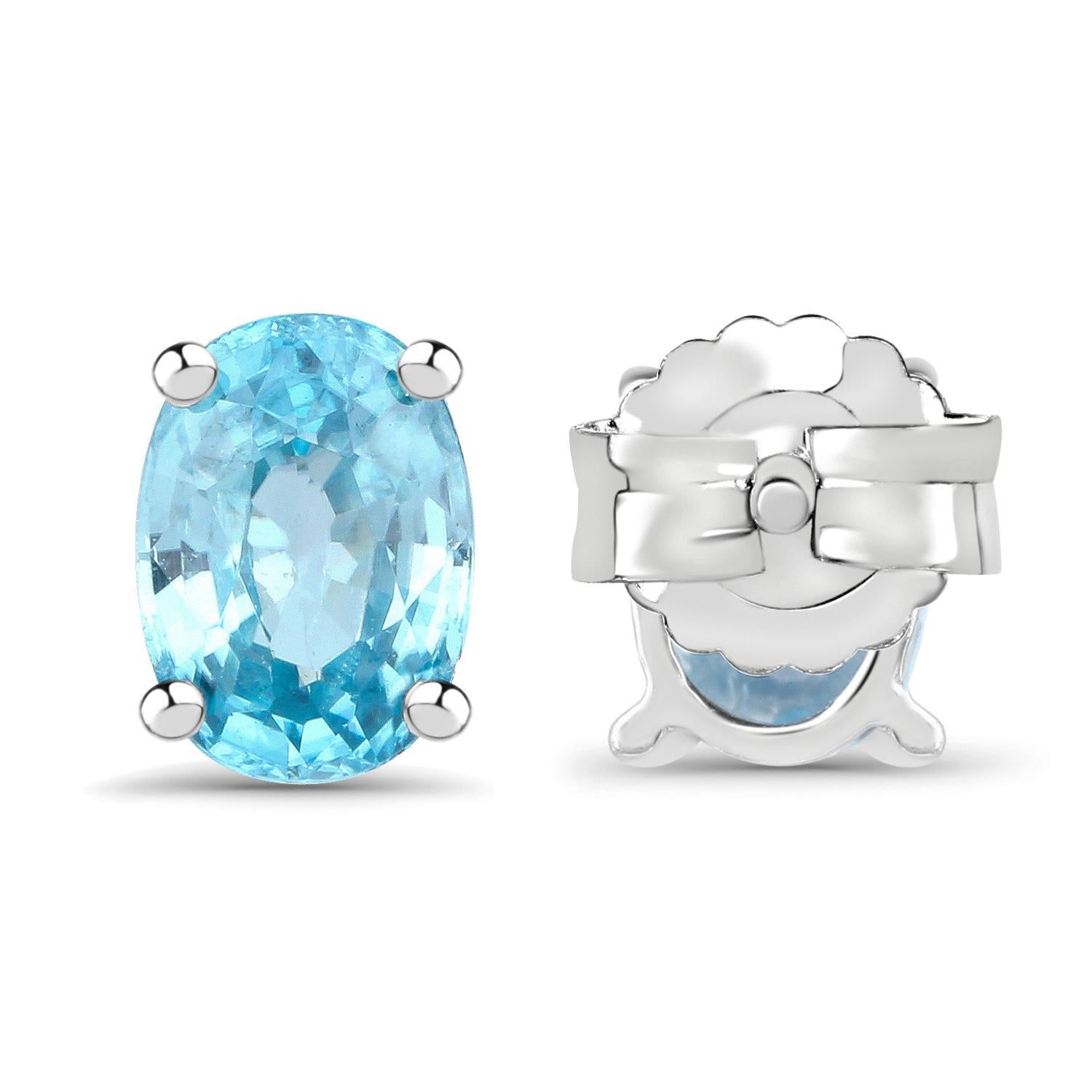 Orecchini a perno con zircone blu 2,38 carati A. Silver In condizioni ottime in vendita a Punta Gorda, FL