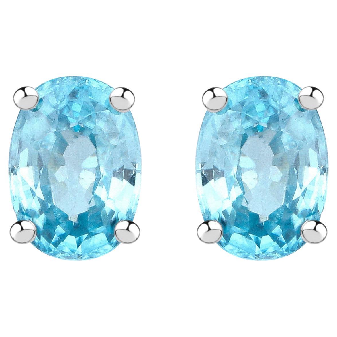 Orecchini a perno con zircone blu 2,38 carati A. Silver