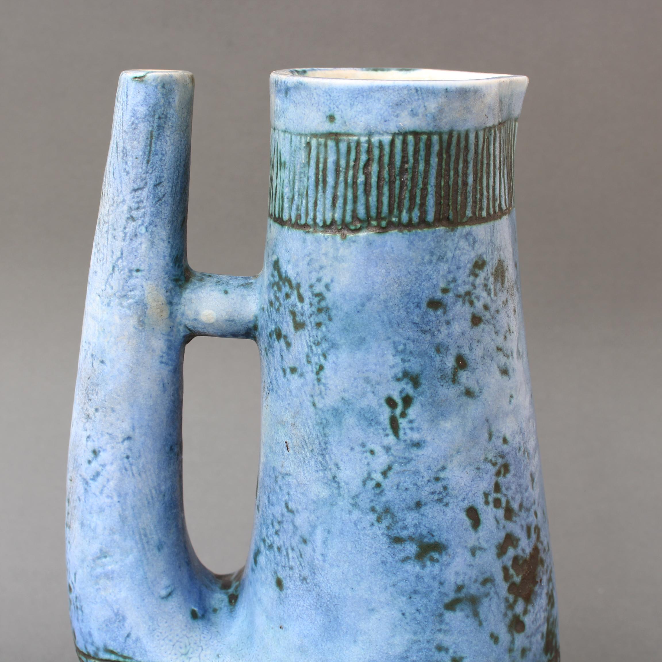 Blaue blaue Zoomorphe Keramikvase aus der Mitte des Jahrhunderts von Jacques Blin, ca. 1950er Jahre im Angebot 8